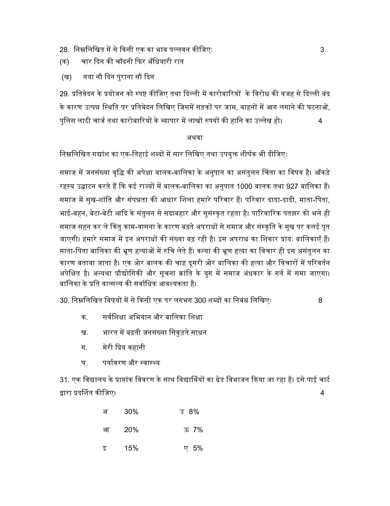 NIOS Class 12 Hindi (Old) Sample Paper - Page 8