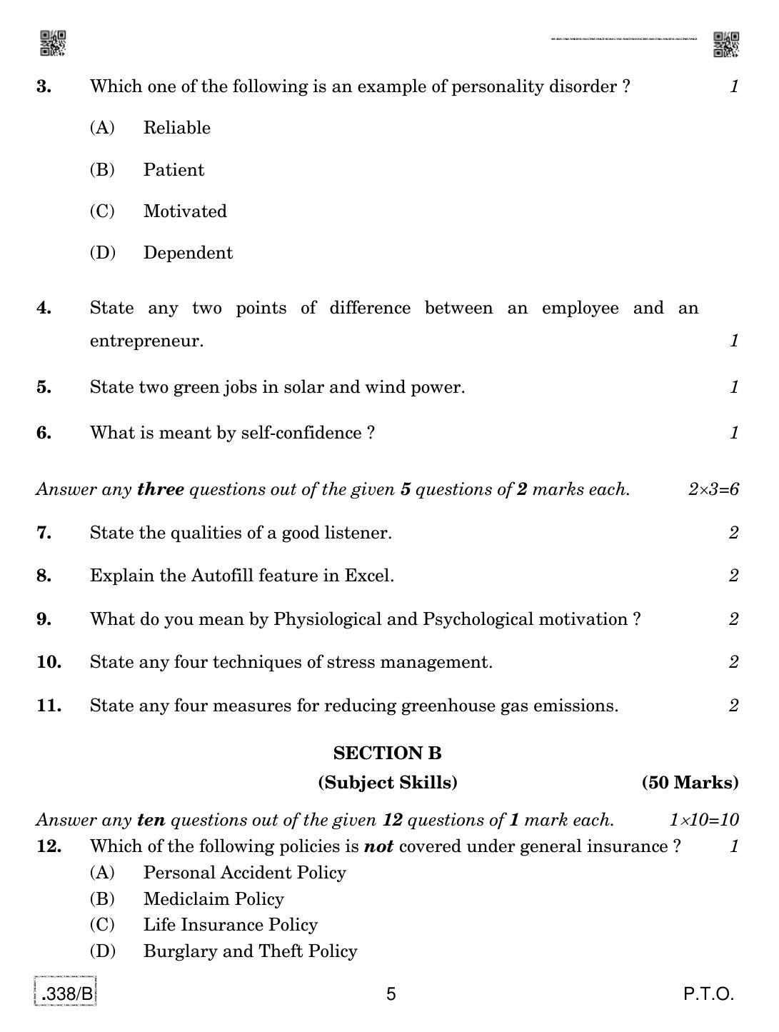 CBSE Class 12 Insurance 2020 Compartment Question Paper - Page 5