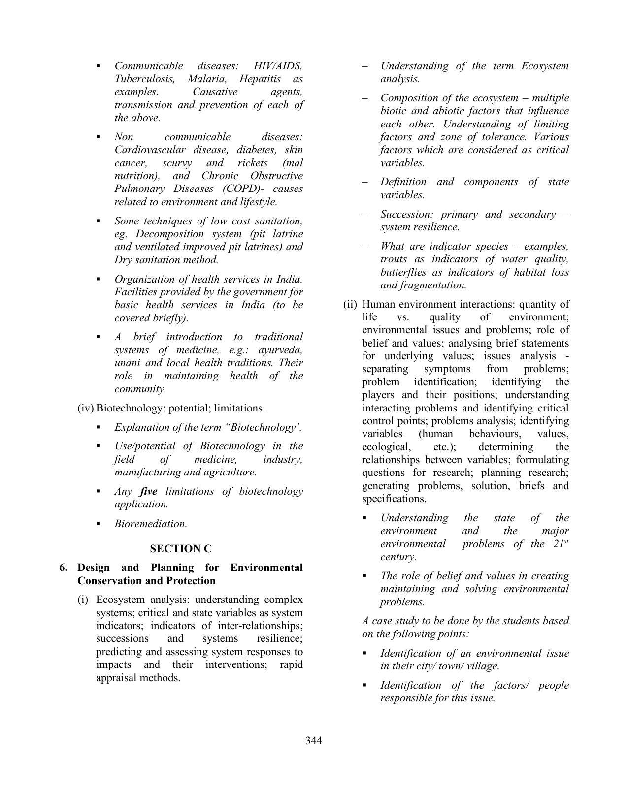 ISC Class XI & XII Environmental Science Syllabus - Page 5