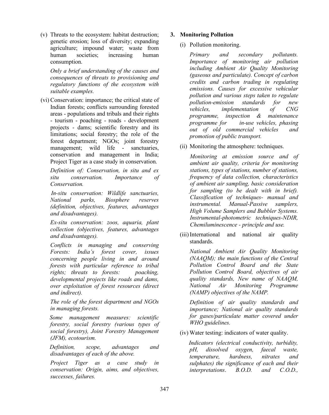 ISC Class XI & XII Environmental Science Syllabus - Page 8