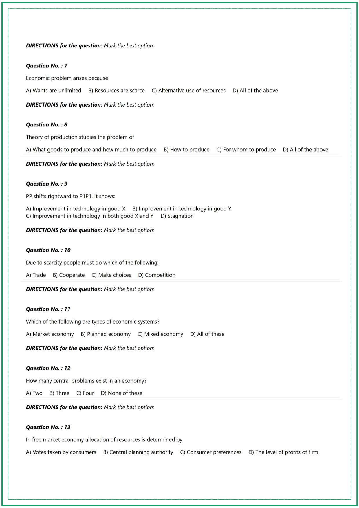 CUET UG Economics Sample Paper 1 - Page 2