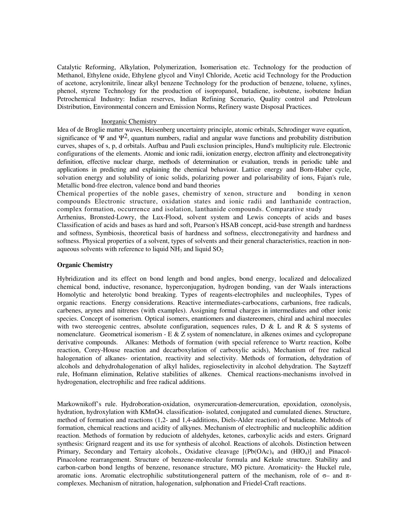 AMU Entrance Exam: M.Sc. Industrial Chemistry Syllabus - Page 3