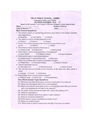 CBSE Worksheets for Class 7 Science Assignment 5