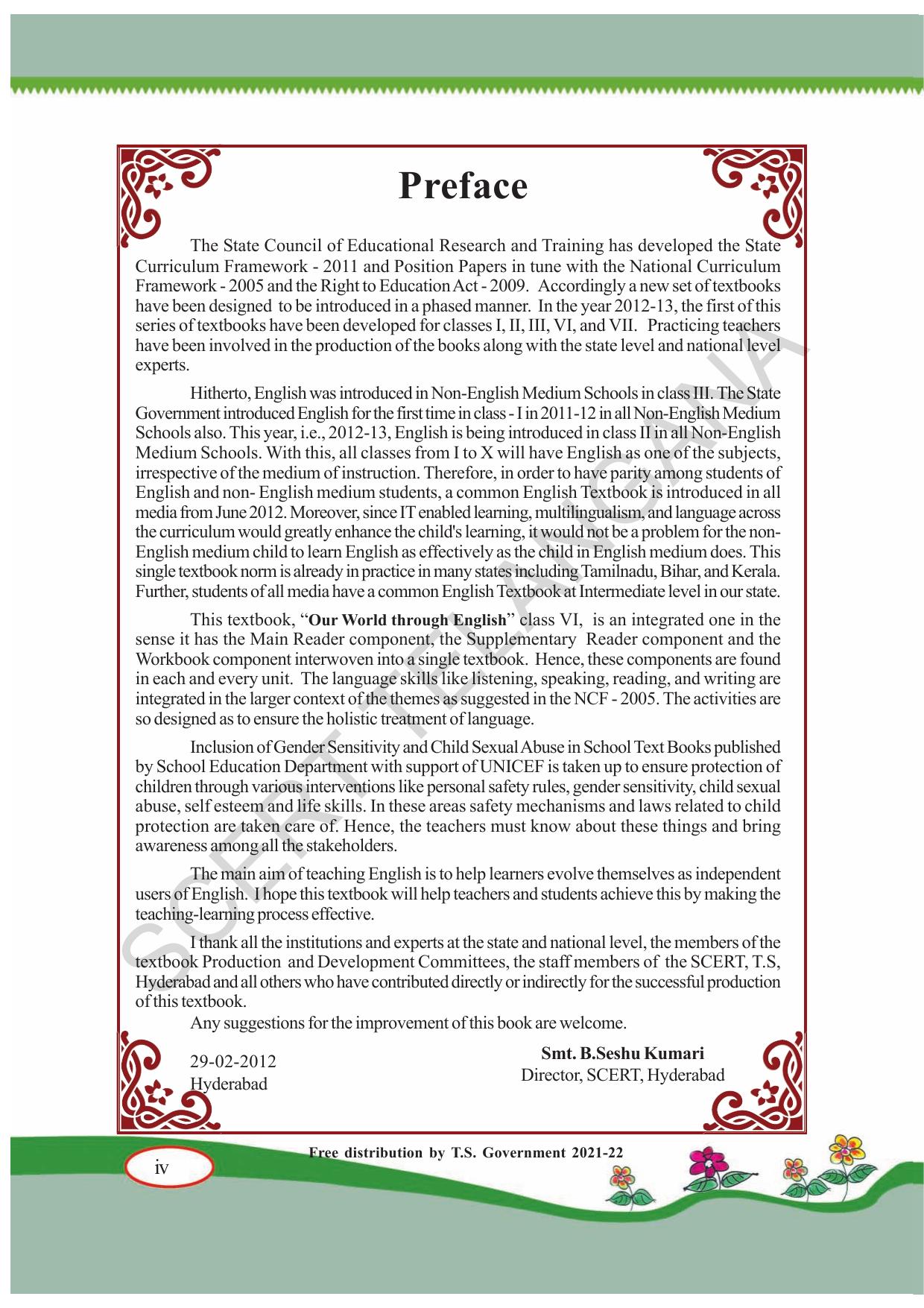 TS SCERT Class 7 English(English Medium) Text Book - Page 6