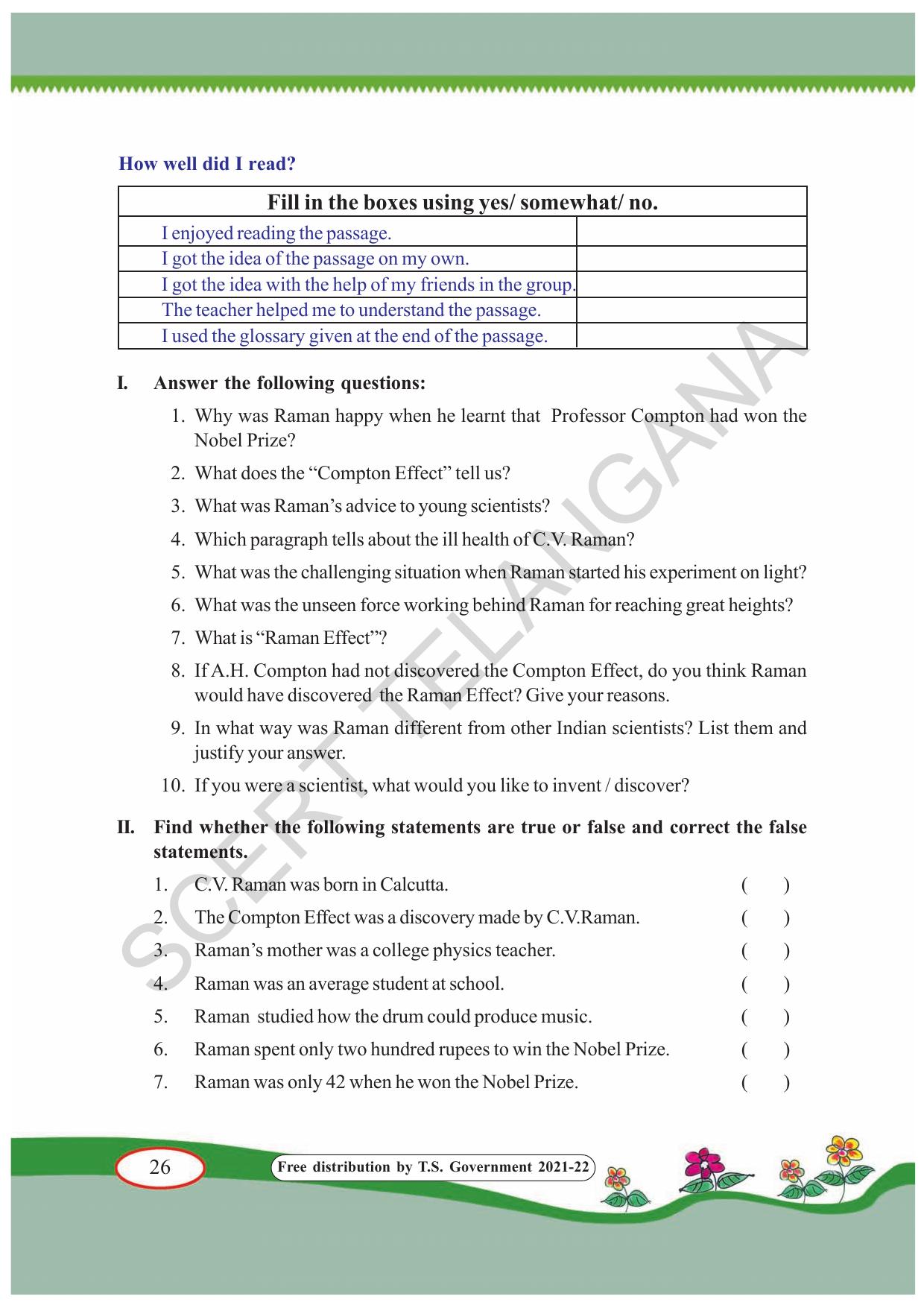 TS SCERT Class 7 English(English Medium) Text Book - Page 36