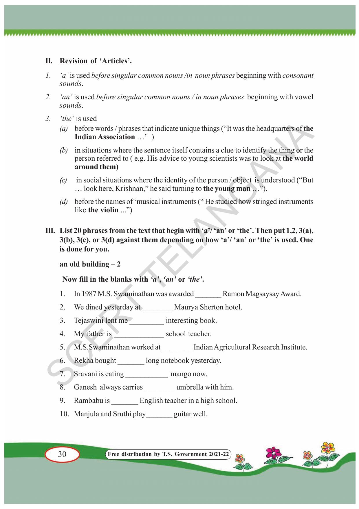 TS SCERT Class 7 English(English Medium) Text Book - Page 40