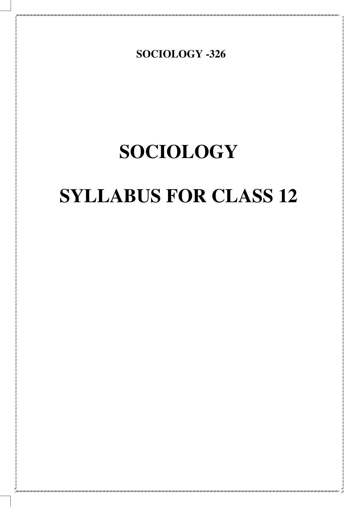 CUET Syllabus for Sociology (English) - Page 1