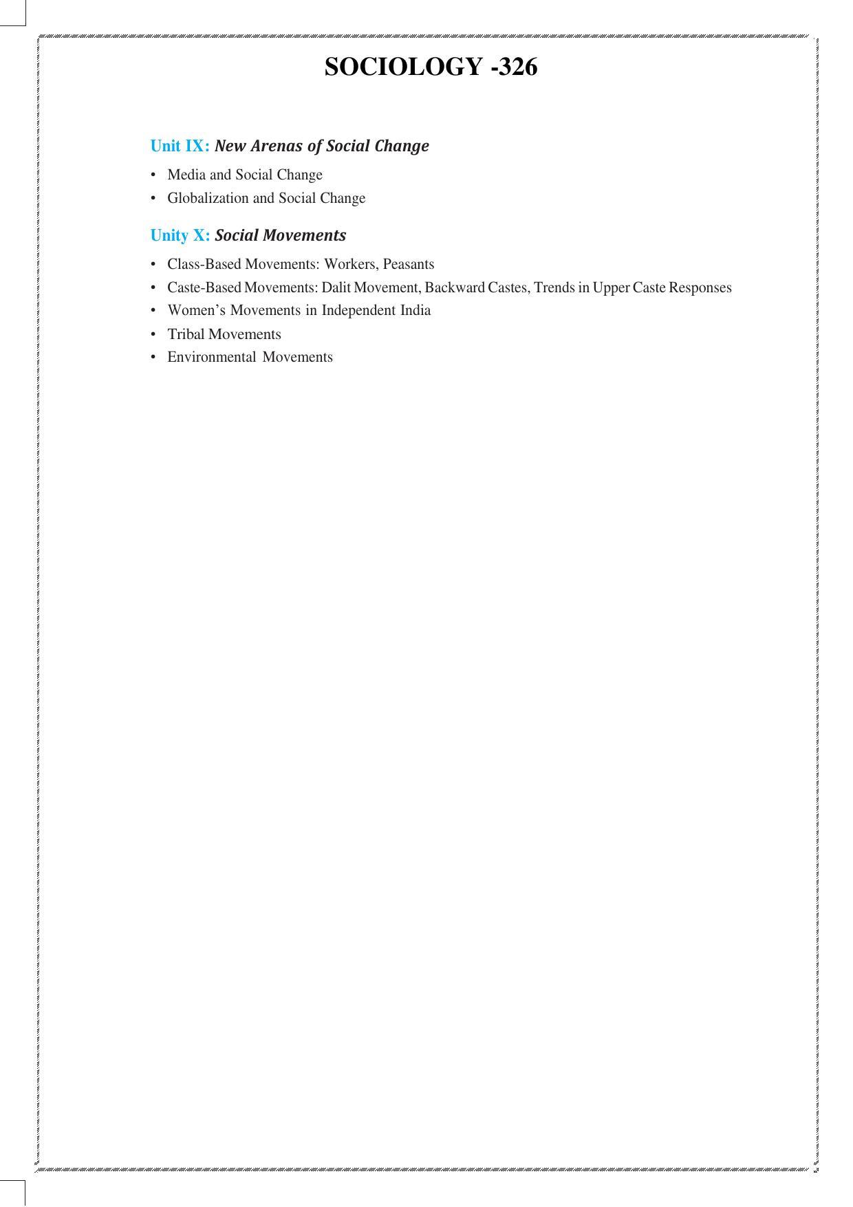 CUET Syllabus for Sociology (English) - Page 3