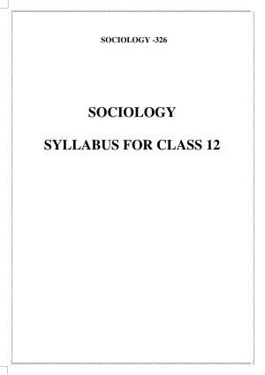 CUET Syllabus for Sociology (English)