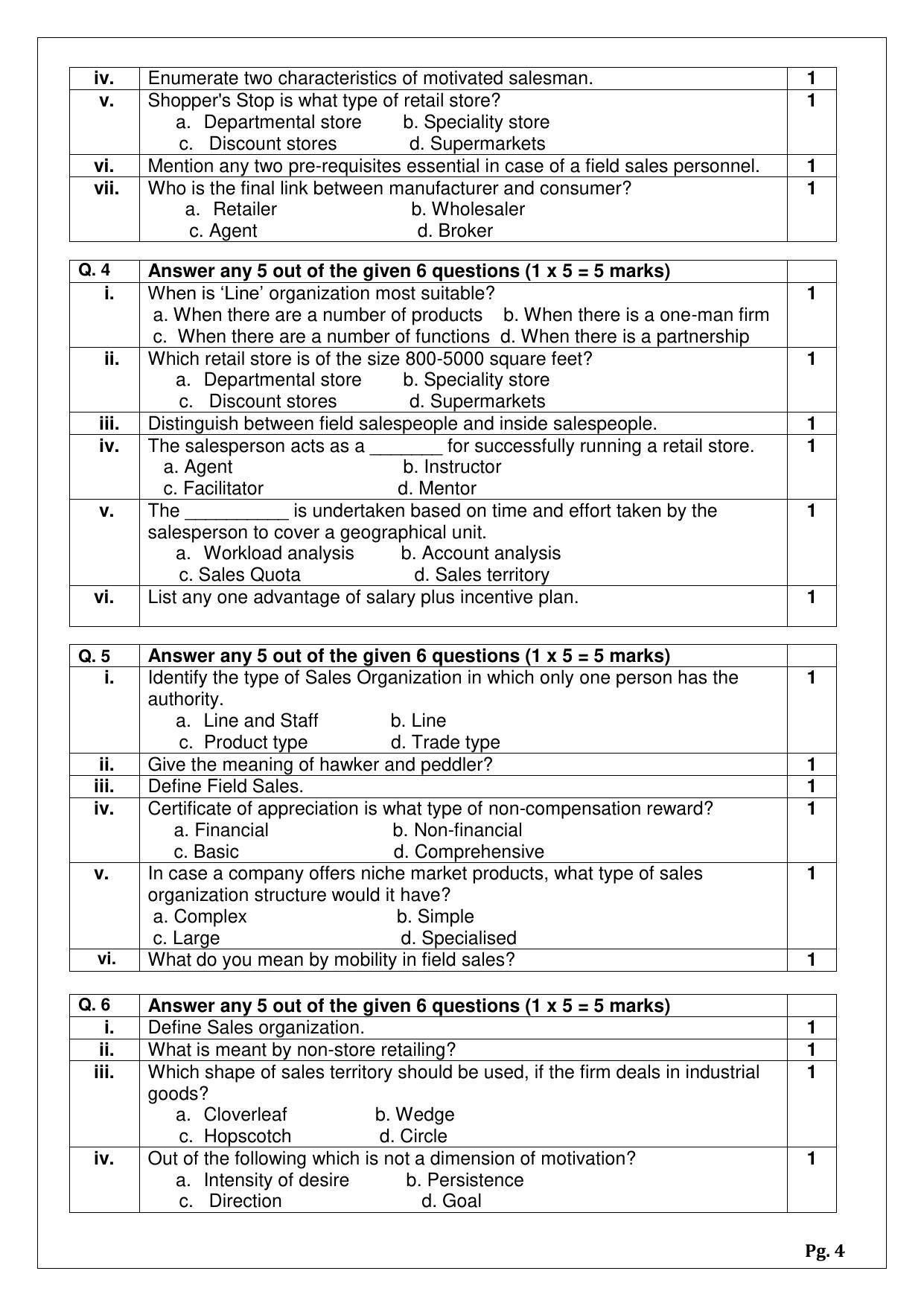 CBSE Class 10 Salesmanship (Skill Education) Sample Papers 2023 - Page 4