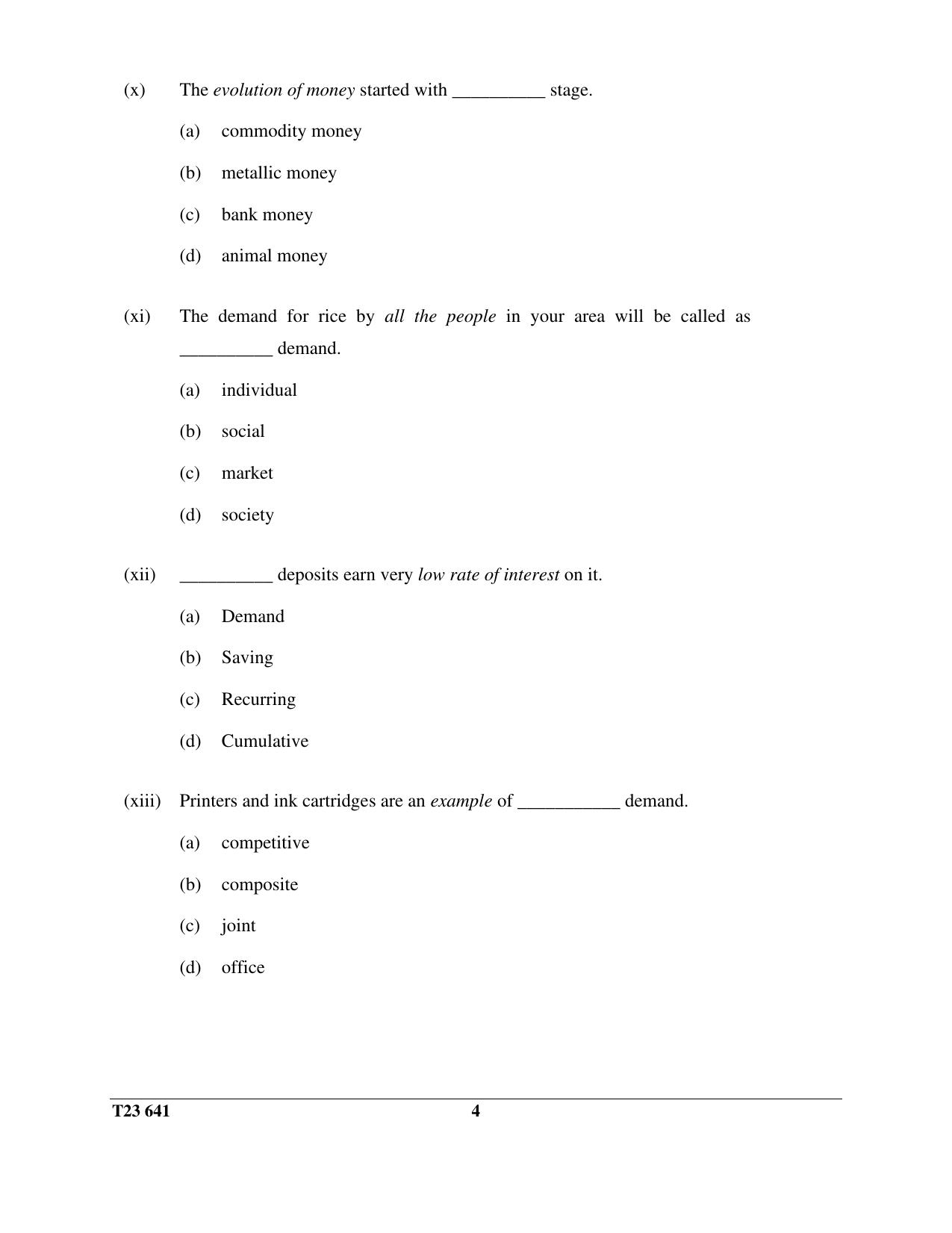 ICSE Class 10 ECONOMICS 2023 Question Paper - Page 4