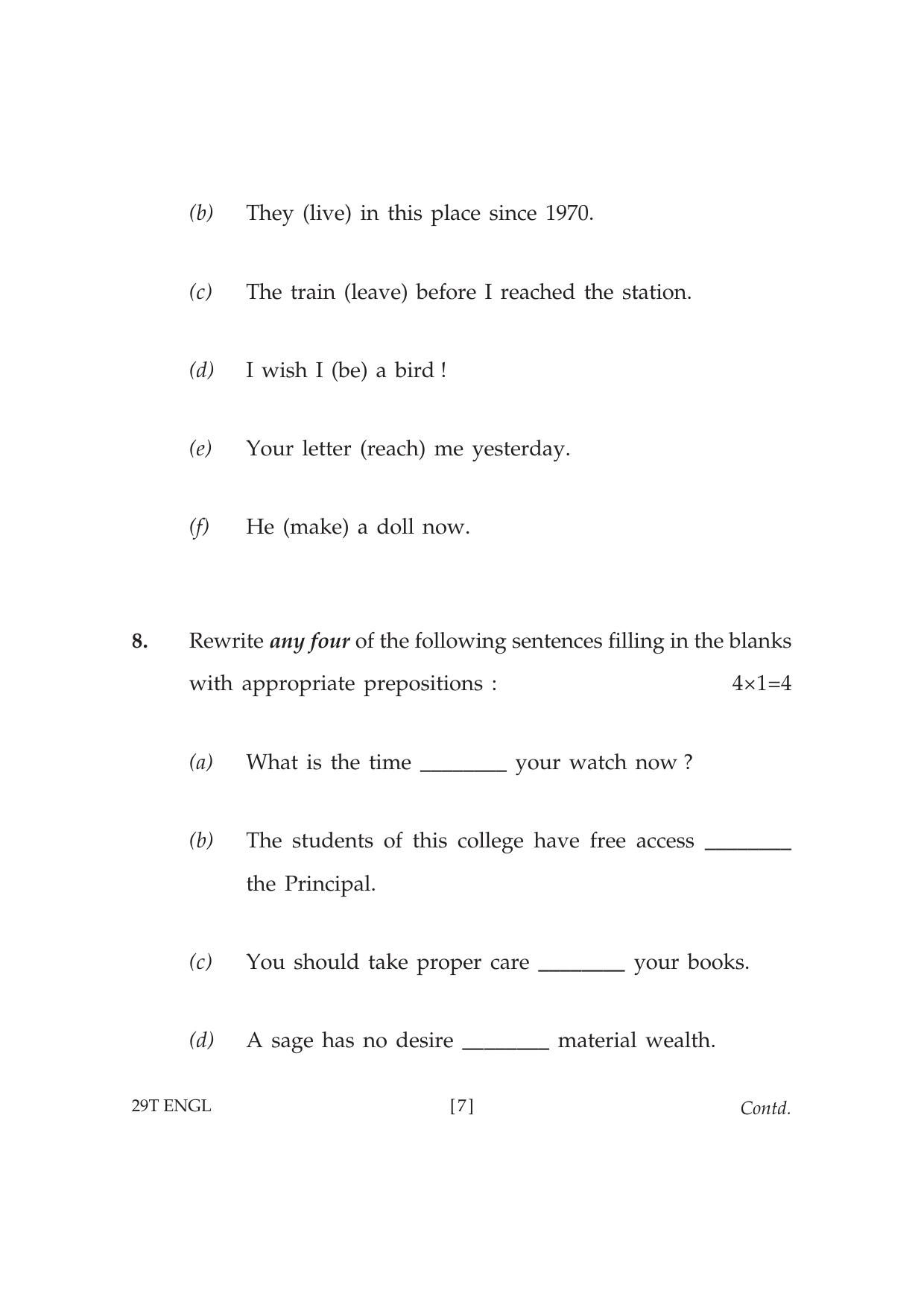 Assam HS 2nd Year English 2019 Question Paper - Page 7