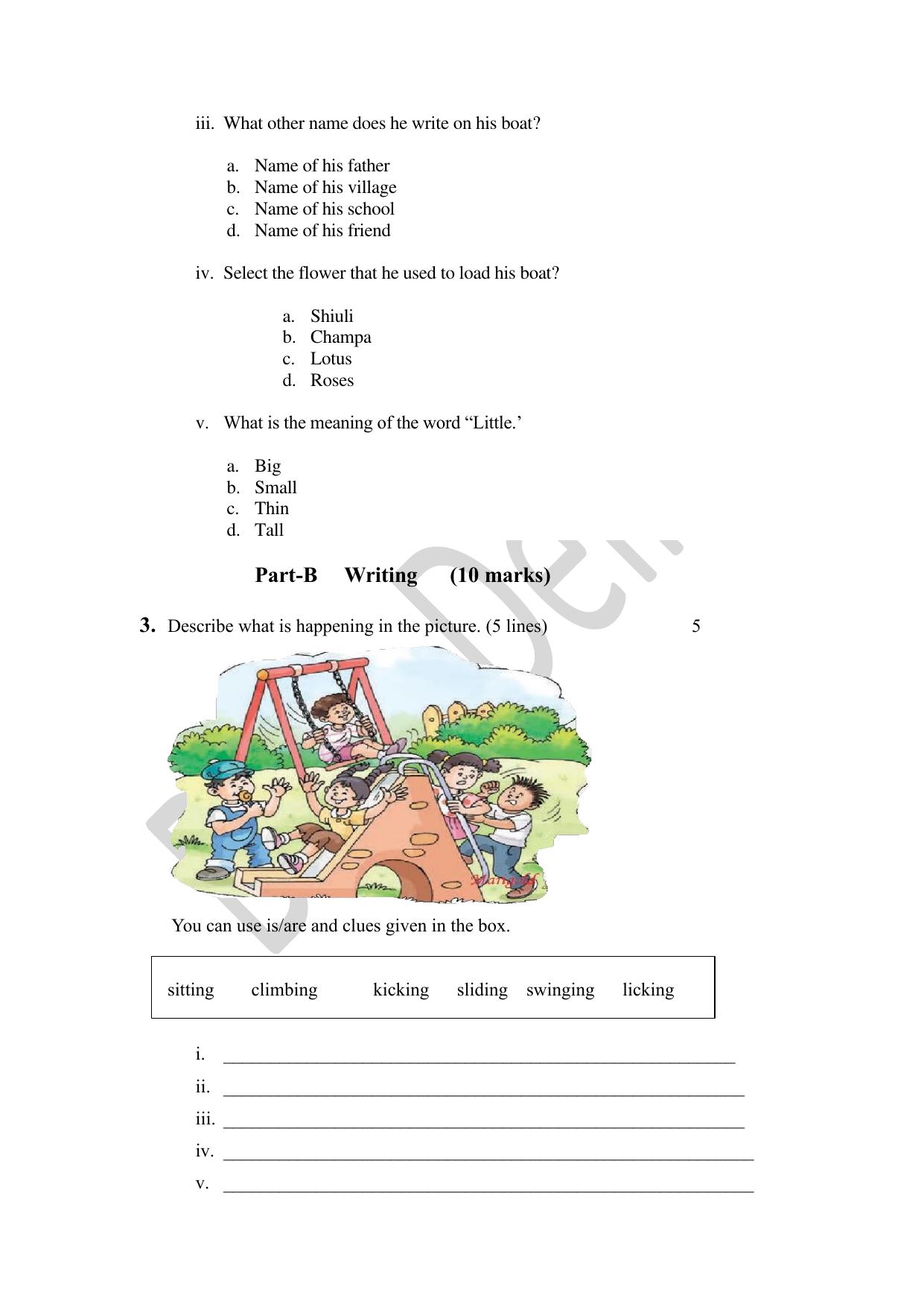 Edudel Class 5 English (2023-24) Practice Paper 1 - Page 3