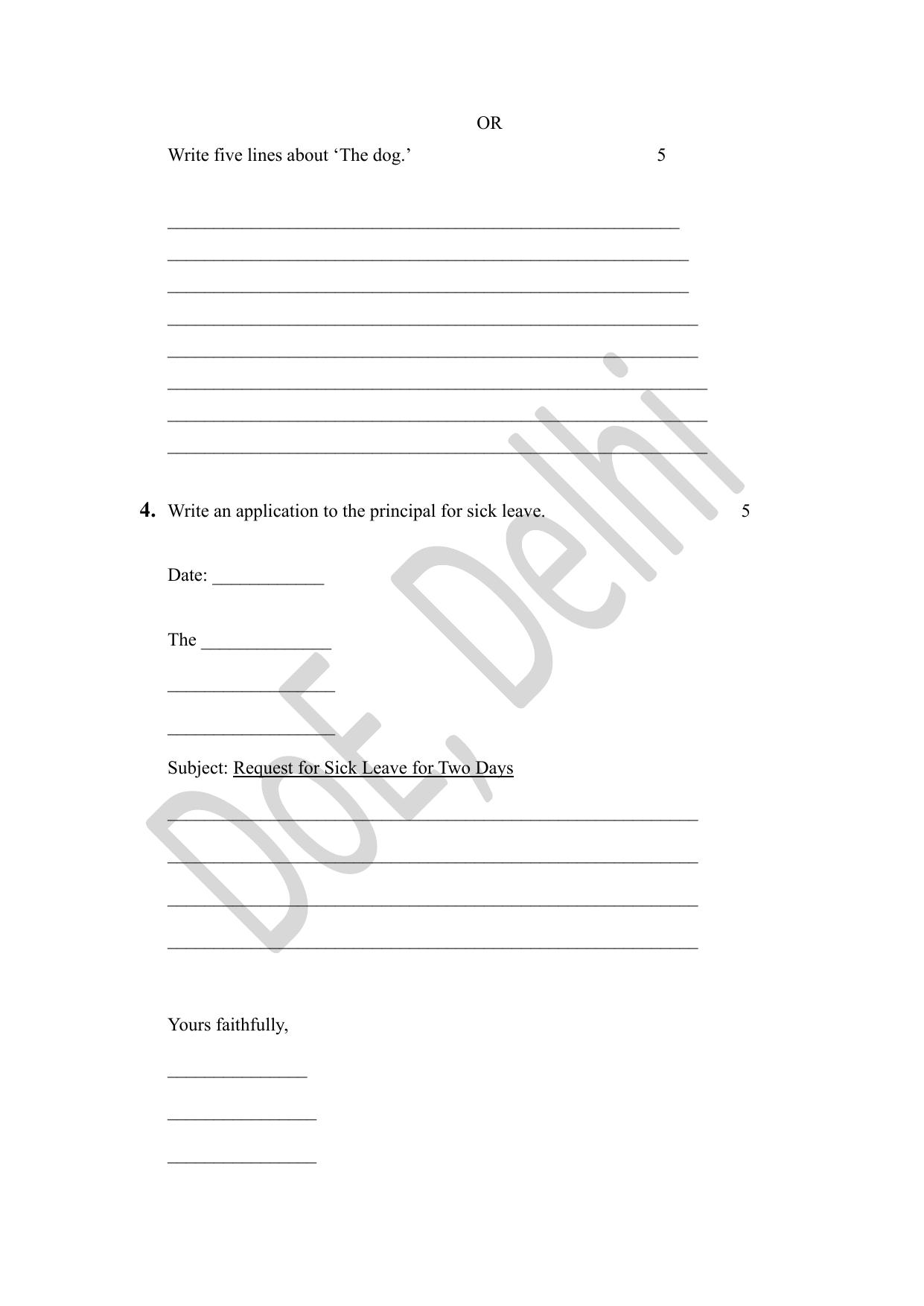 Edudel Class 5 English (2023-24) Practice Paper 1 - Page 4