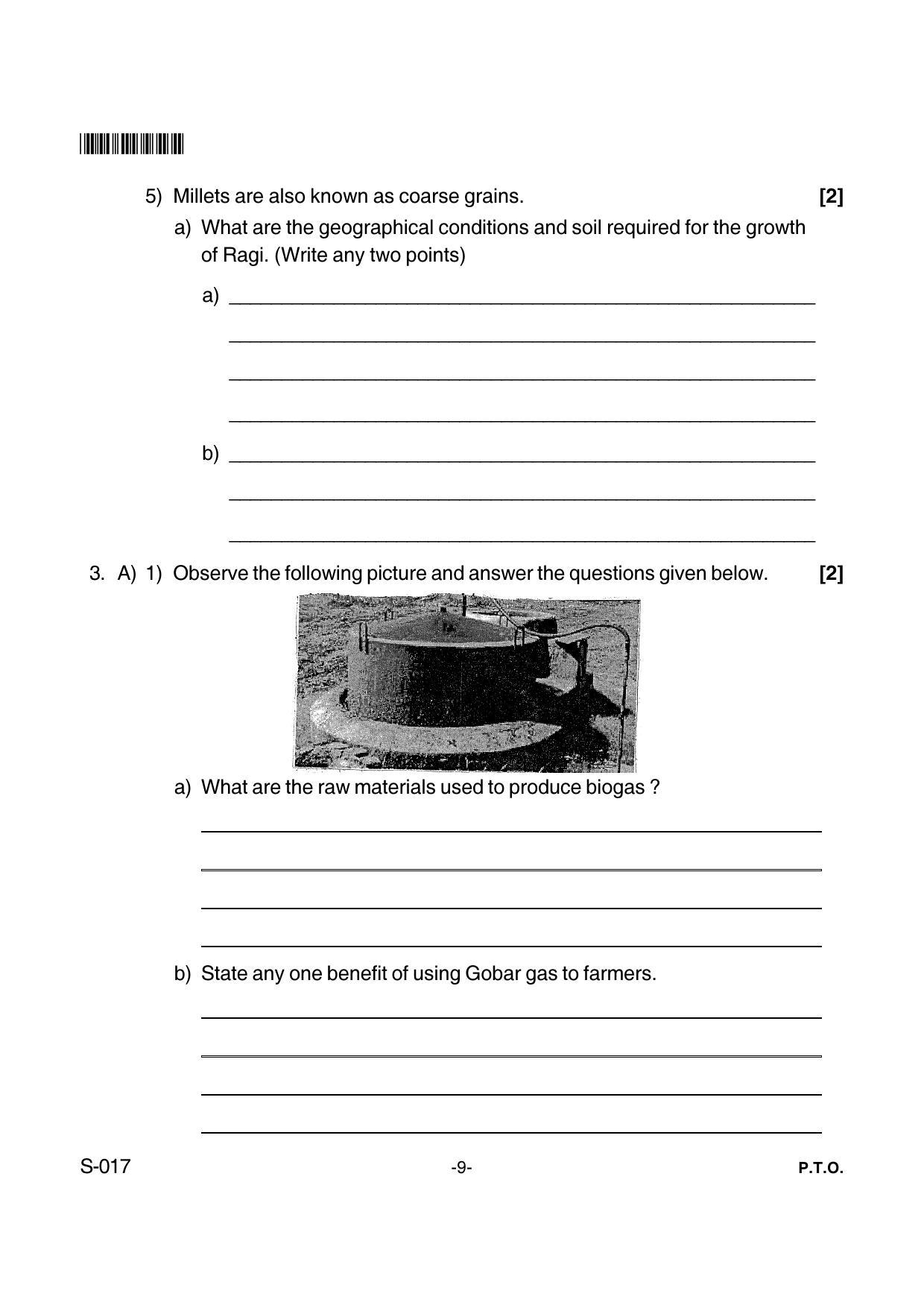 Goa Board Class 10 Geography & Economics (E)  017 E Cwsn (April 2018) Question Paper - Page 9