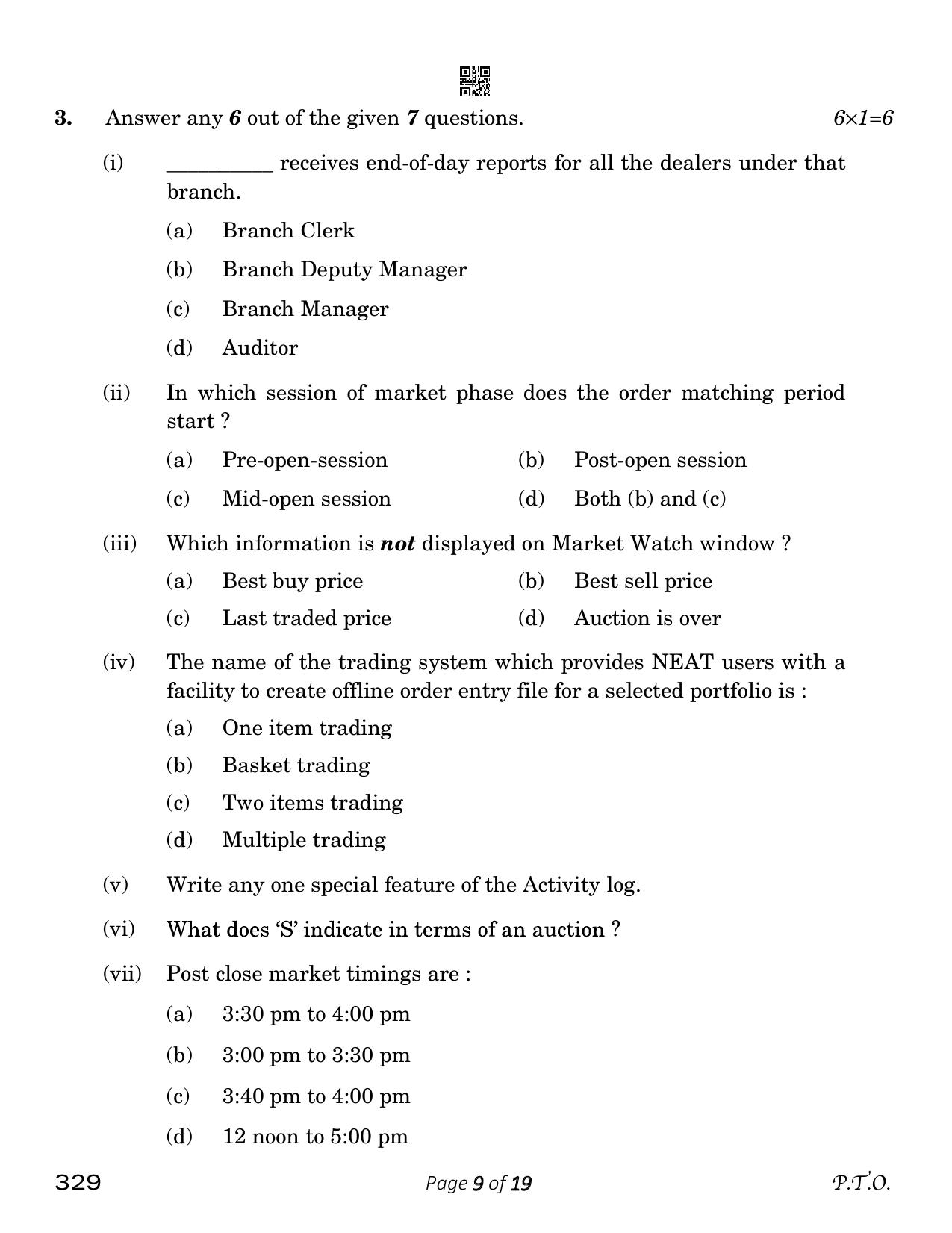 CBSE Class 12 Financial Markets Management (Compartment) 2023 Question Paper - Page 9
