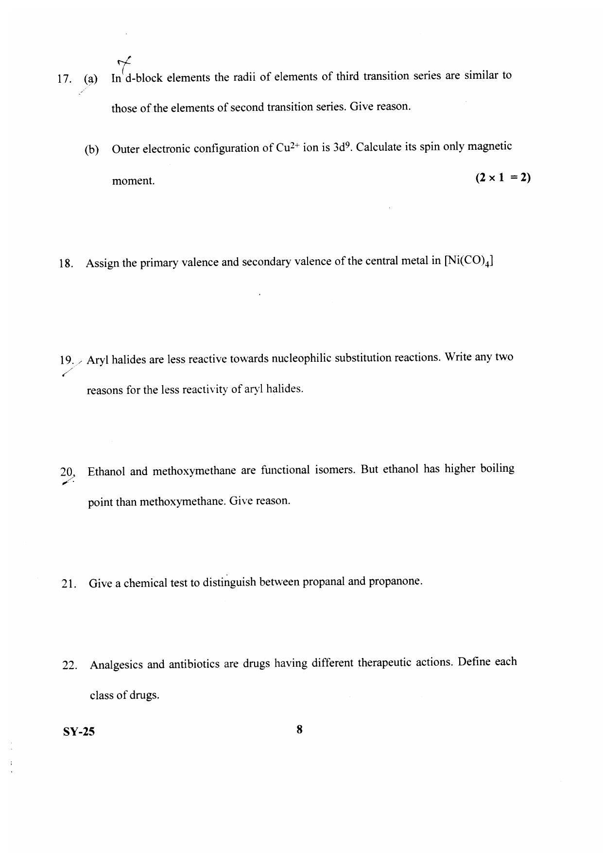 Kerala Plus Two 2020 Chemistry Annual Question Paper - Page 5