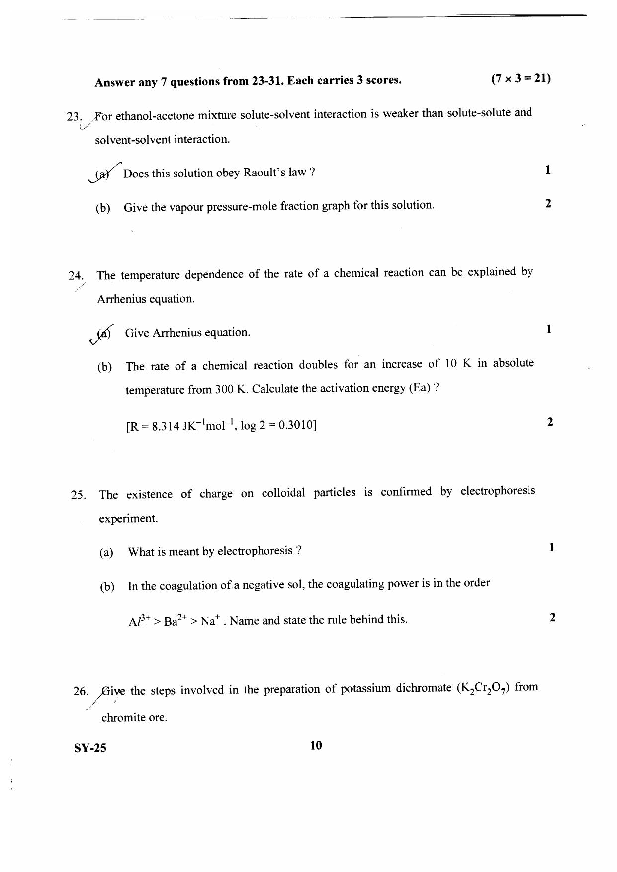 Kerala Plus Two 2020 Chemistry Annual Question Paper - Page 6