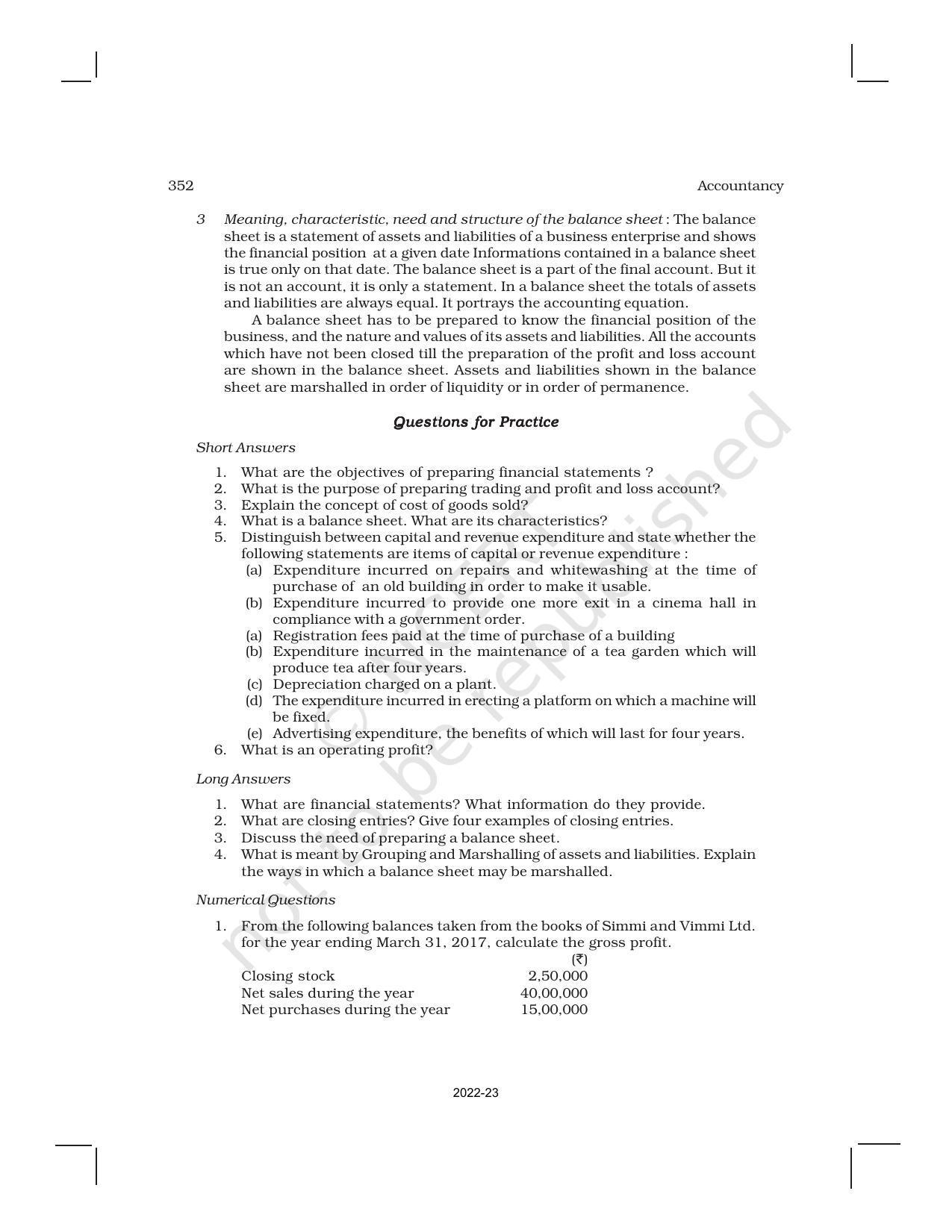 NCERT Book for Class 11 Accountancy (Part-II) Chapter 9 Financial Statements – I - Page 34