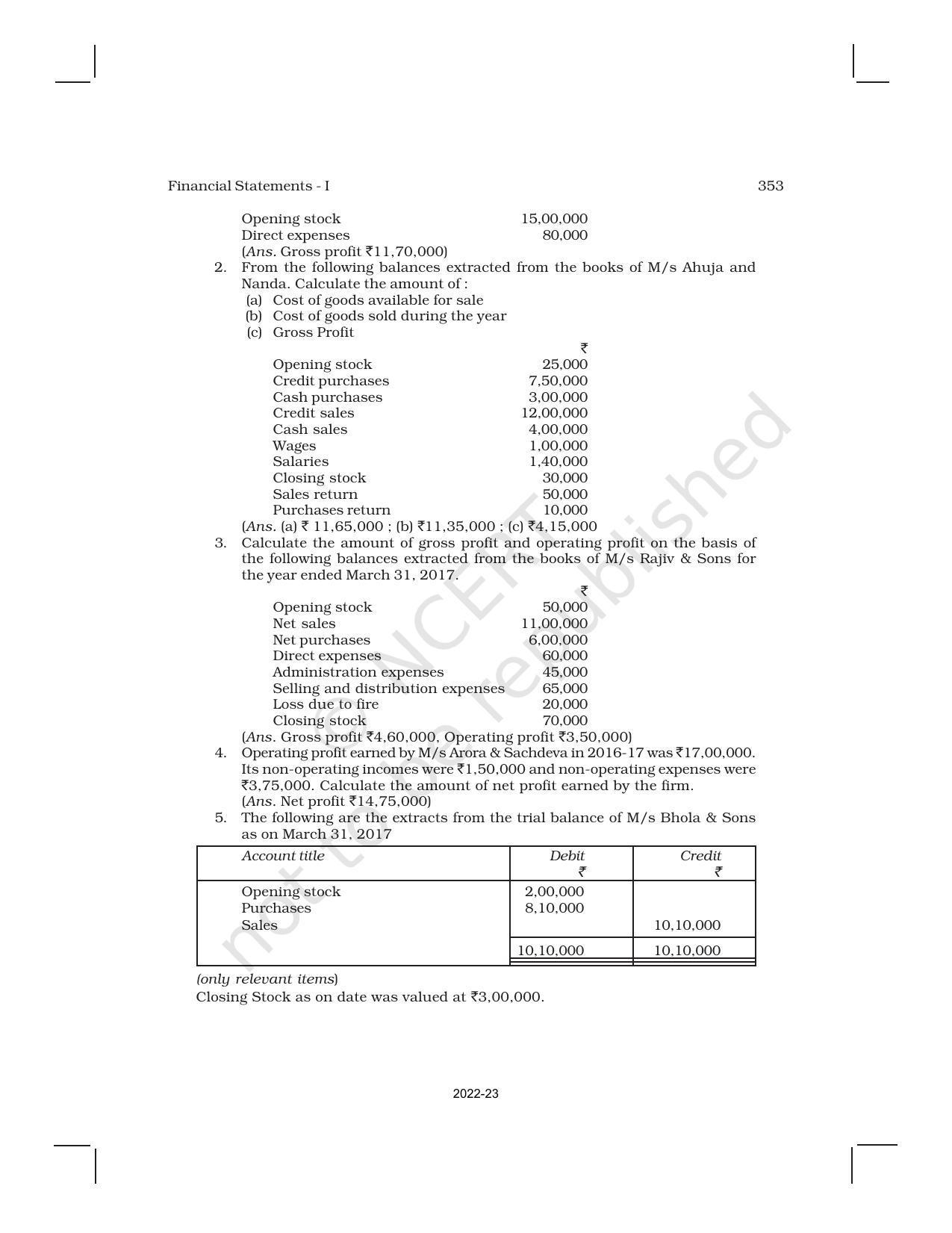 NCERT Book for Class 11 Accountancy (Part-II) Chapter 9 Financial Statements – I - Page 35