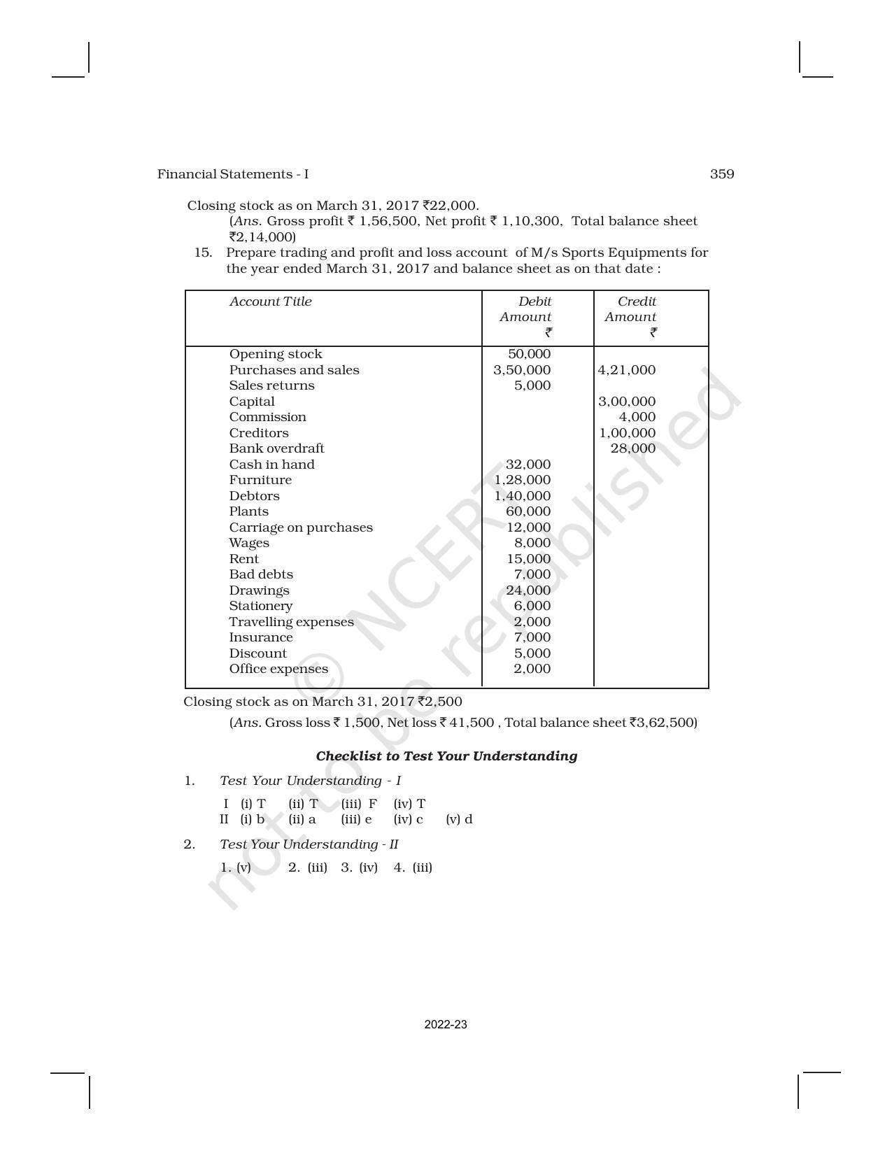 NCERT Book for Class 11 Accountancy (Part-II) Chapter 9 Financial Statements – I - Page 41