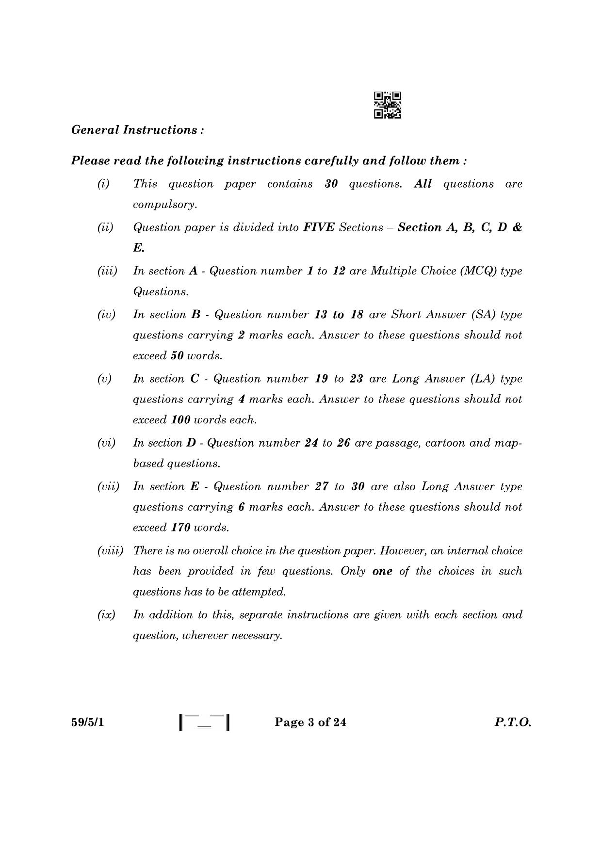 CBSE Class 12 59-5-1 Political Science 2023 Question Paper - Page 3