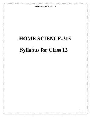 CUET Syllabus for Home Science (English)