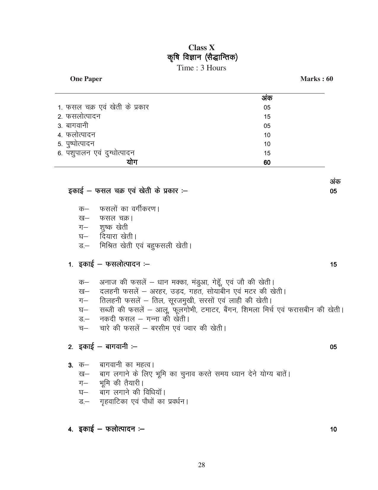 UBSE Class 10 Syllabus - Page 28