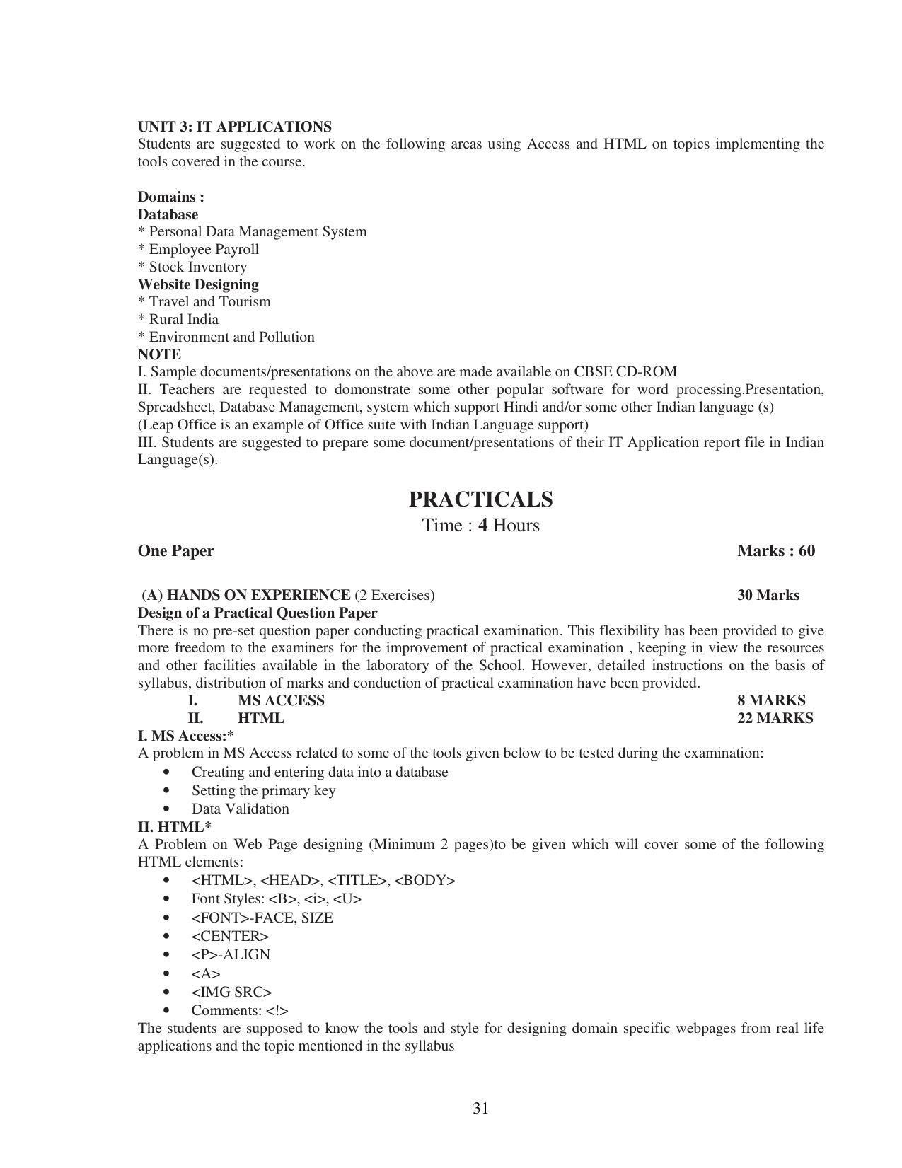 UBSE Class 10 Syllabus - Page 31