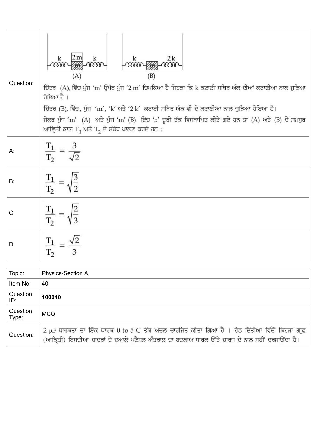 JEE Mains 2022: BTech Punjabi (Shift 1) 25-07-2022 Question Paper - Page 17