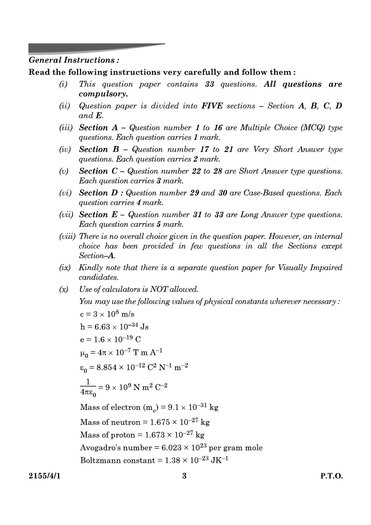 CBSE Class 12 55-4-1 Physics 2024 Question Paper - Page 3