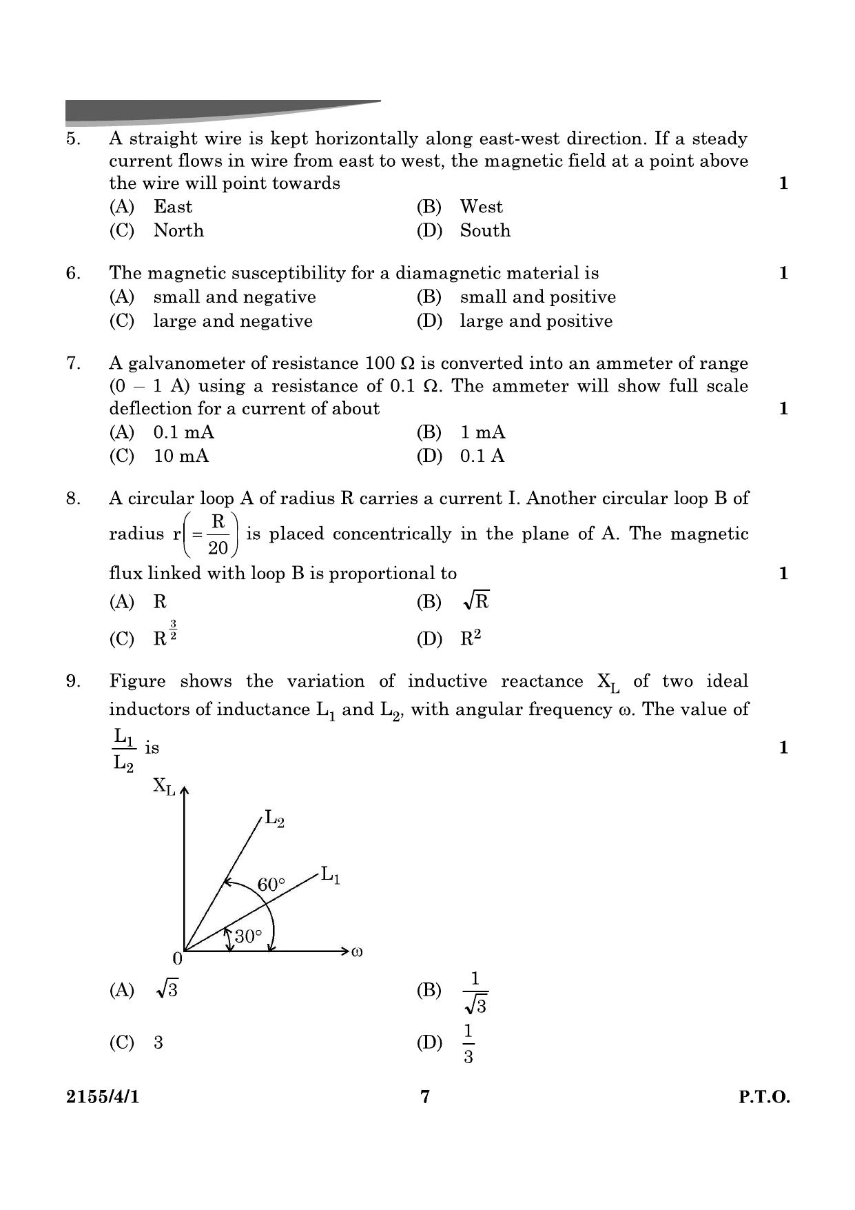 CBSE Class 12 55-4-1 Physics 2024 Question Paper - Page 7