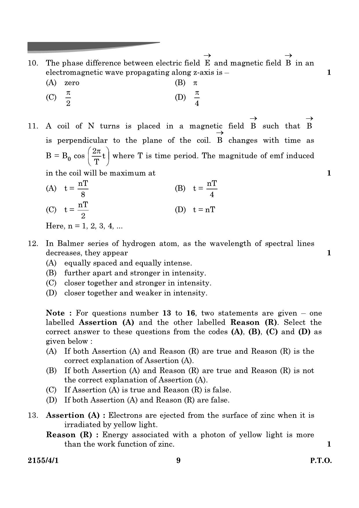 CBSE Class 12 55-4-1 Physics 2024 Question Paper - Page 9