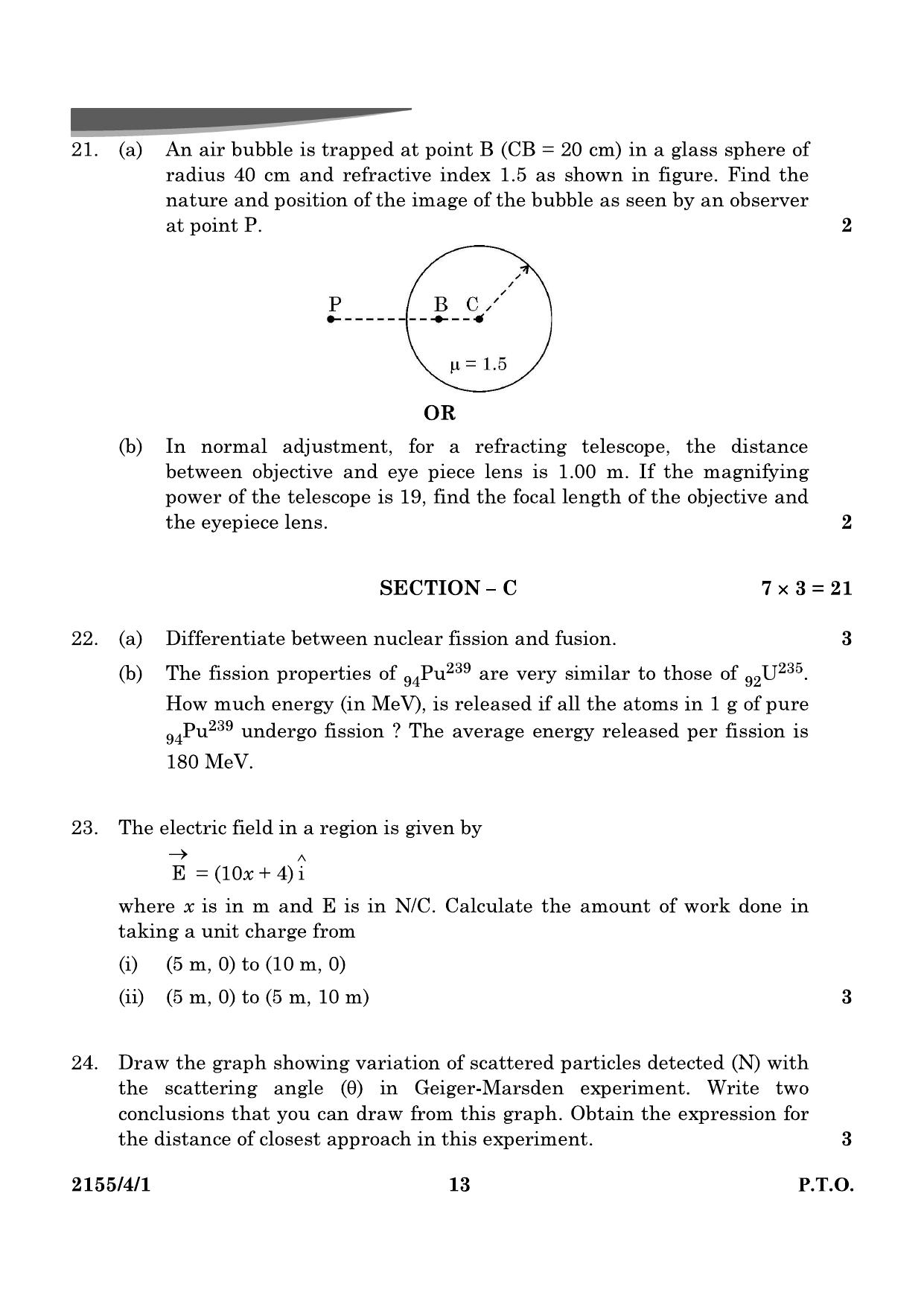 CBSE Class 12 55-4-1 Physics 2024 Question Paper - Page 13