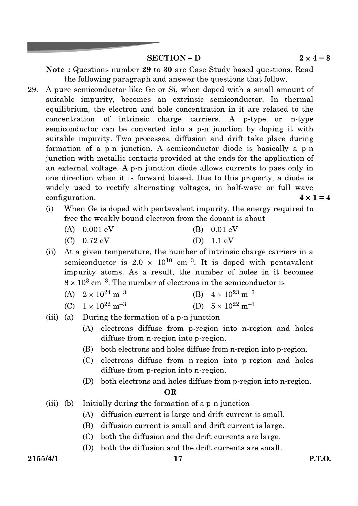 CBSE Class 12 55-4-1 Physics 2024 Question Paper - Page 17