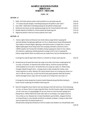 CBSE Class 12 Mizo -Sample Paper 2019-20