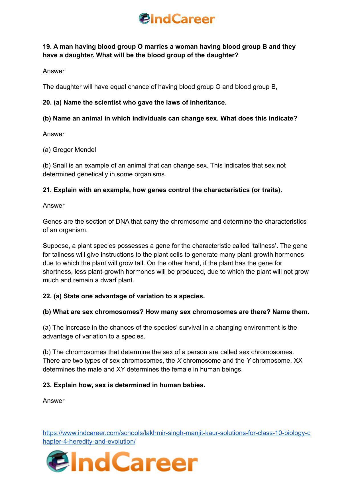 Lakhmir Singh Manjit Kaur Solutions for Class 10 Biology: Chapter 4- Heredity and Evolution - Page 6