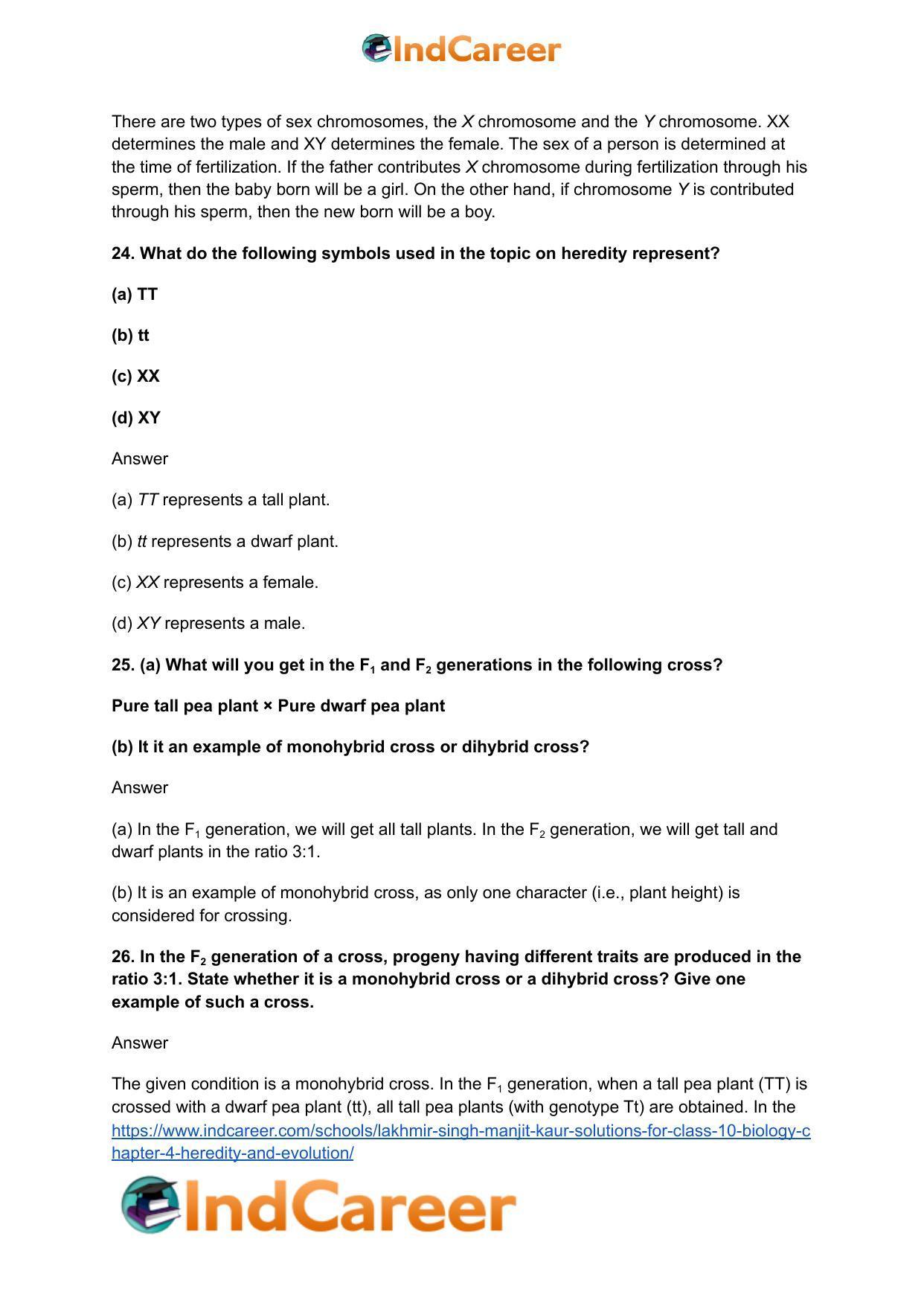 Lakhmir Singh Manjit Kaur Solutions for Class 10 Biology: Chapter 4- Heredity and Evolution - Page 7