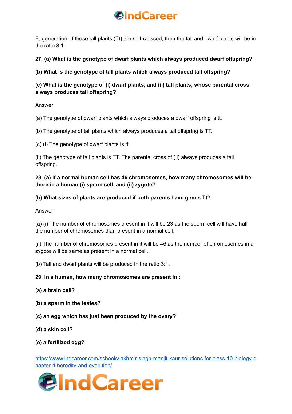 Lakhmir Singh Manjit Kaur Solutions for Class 10 Biology: Chapter 4- Heredity and Evolution - Page 8