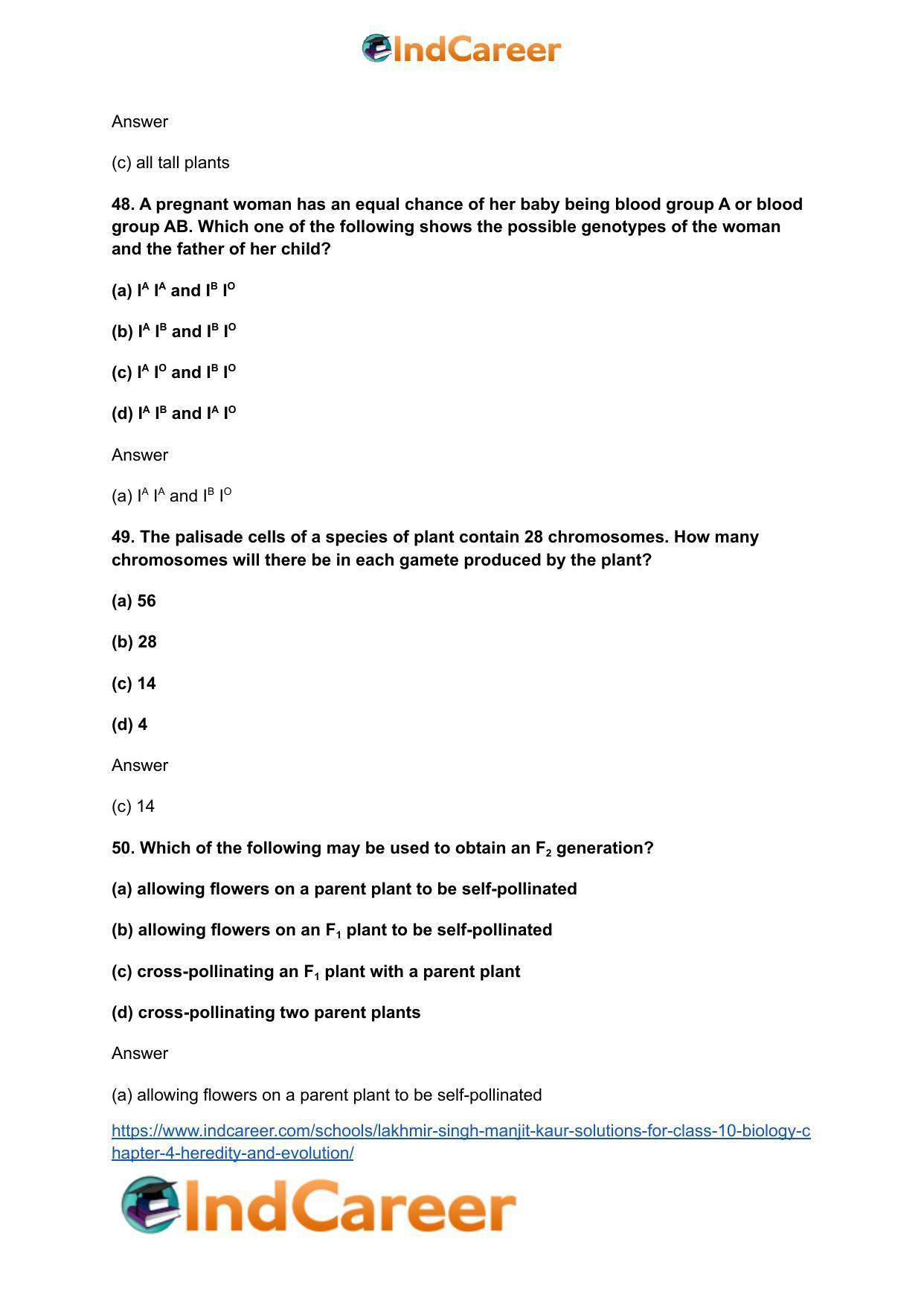 Lakhmir Singh Manjit Kaur Solutions for Class 10 Biology: Chapter 4- Heredity and Evolution - Page 15