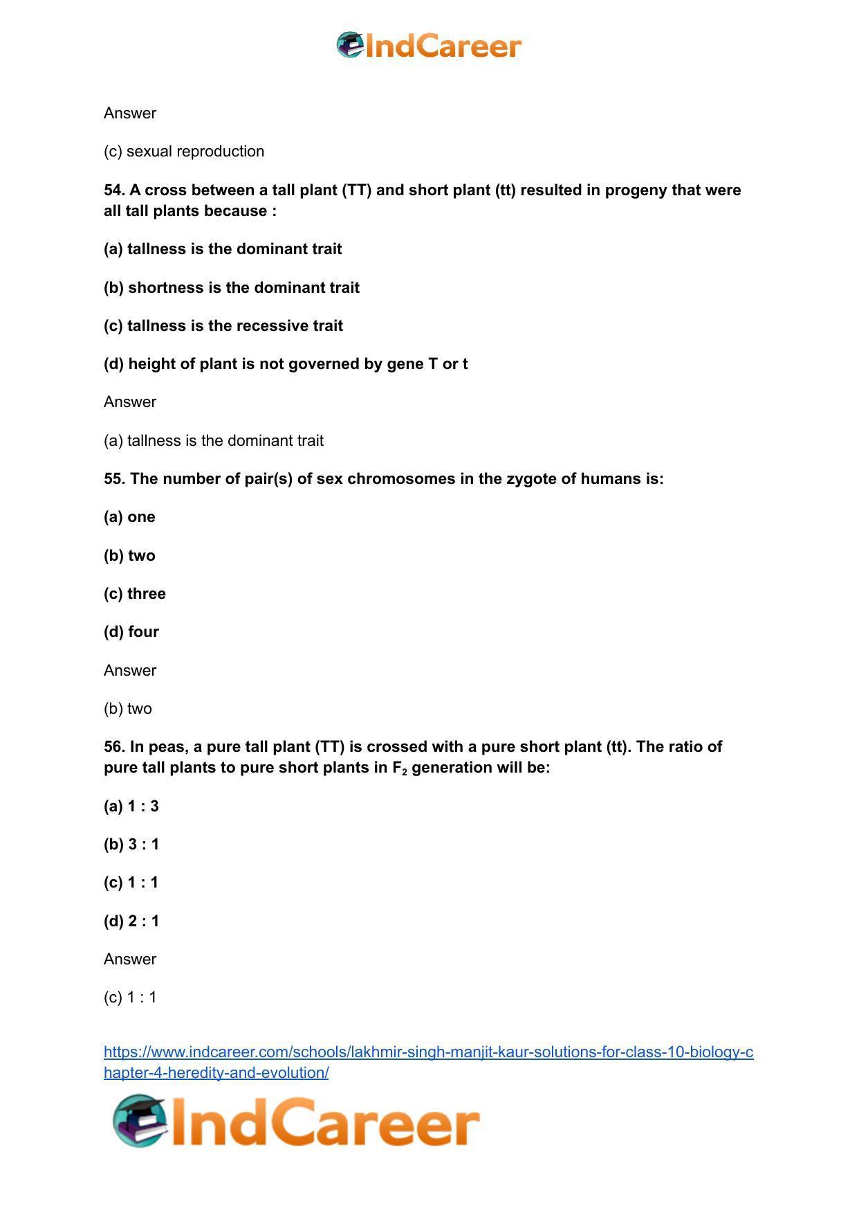 Lakhmir Singh Manjit Kaur Solutions for Class 10 Biology: Chapter 4- Heredity and Evolution - Page 17