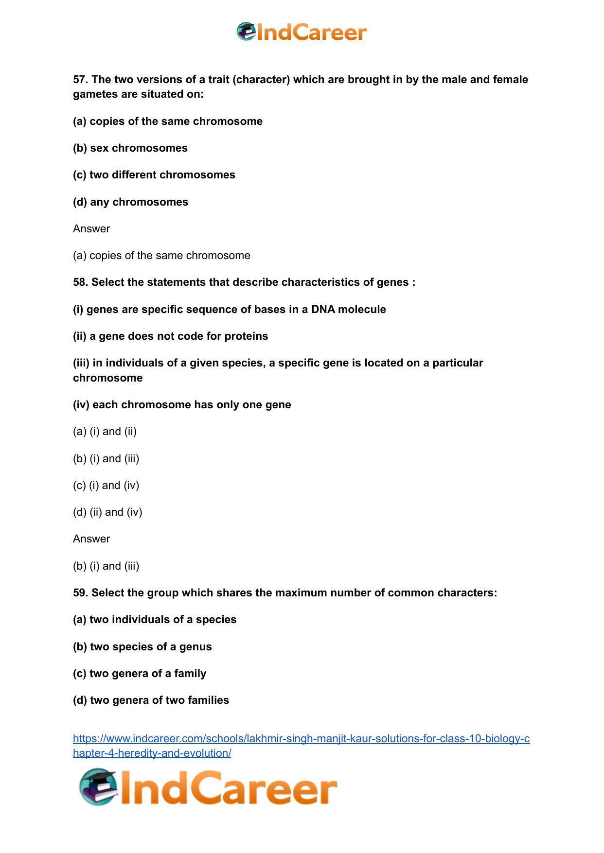 Lakhmir Singh Manjit Kaur Solutions for Class 10 Biology: Chapter 4- Heredity and Evolution - Page 18