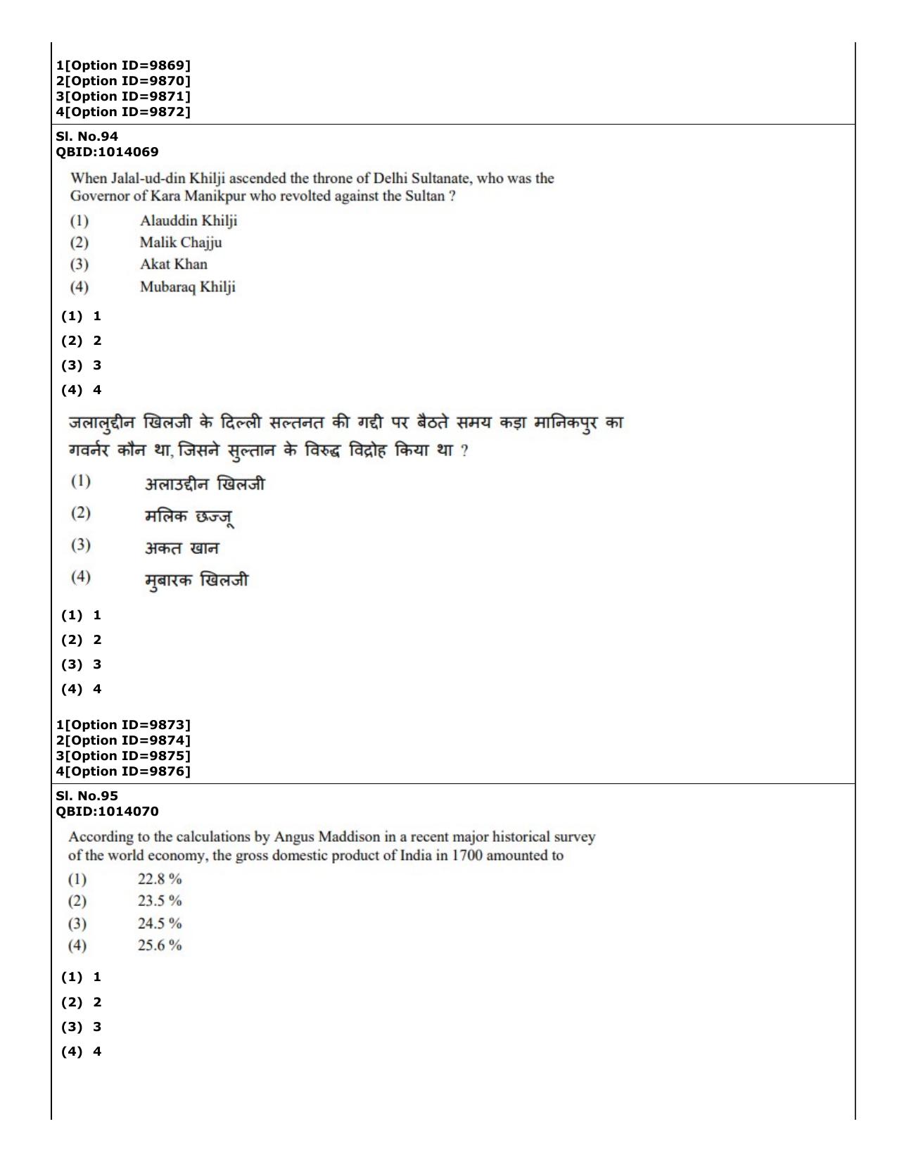 CUET (PG) 2022: PGQP-11 History (04-09-2022) Question Paper - Page 71