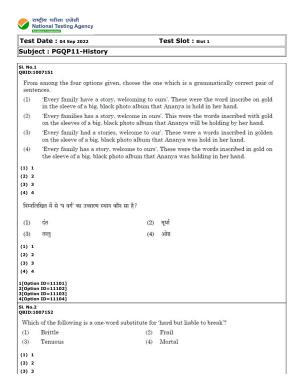CUET (PG) 2022: PGQP-11 History (04-09-2022) Question Paper