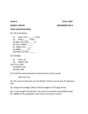 Worksheet for Class 5 Maths Assignment 23