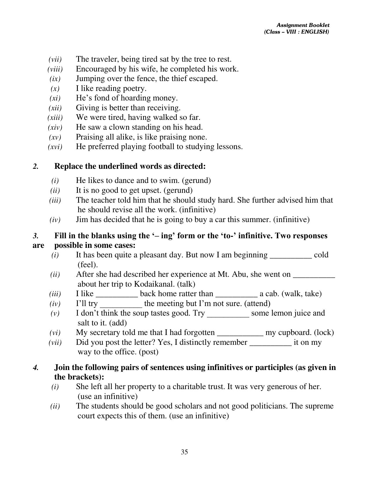 CBSE Worksheets for Class 8 English Assignment 11 - Page 5