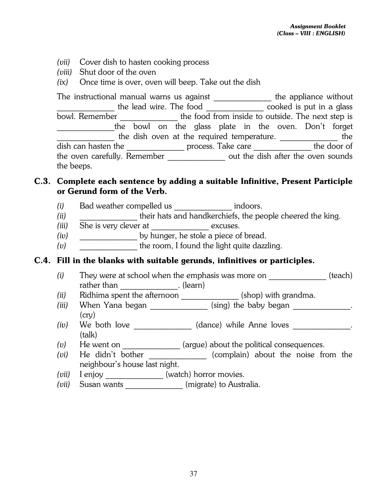 CBSE Worksheets for Class 8 English Assignment 11 - Page 7