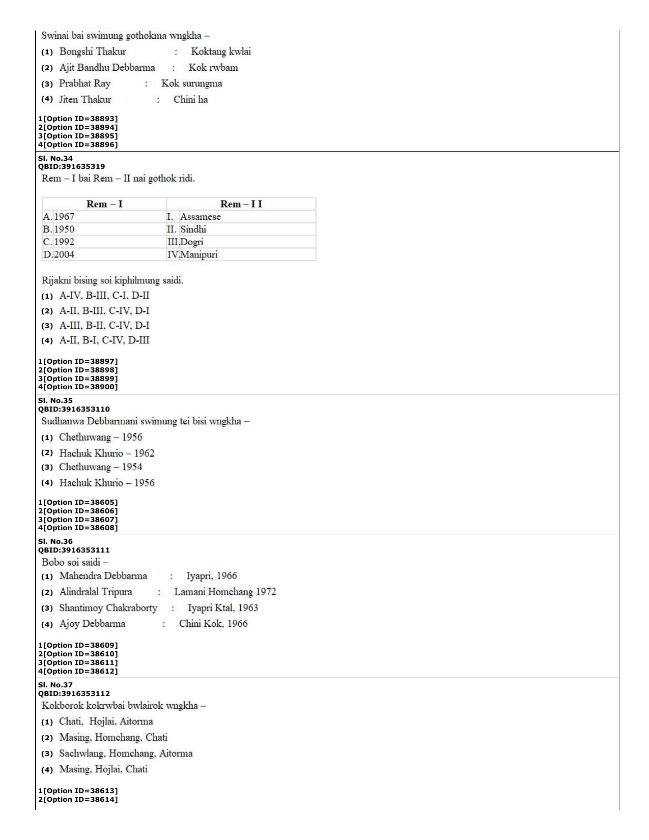 CUET (PG) 2022: PGQP-60 Kokborok (10-09-2022) Question Paper - Page 12