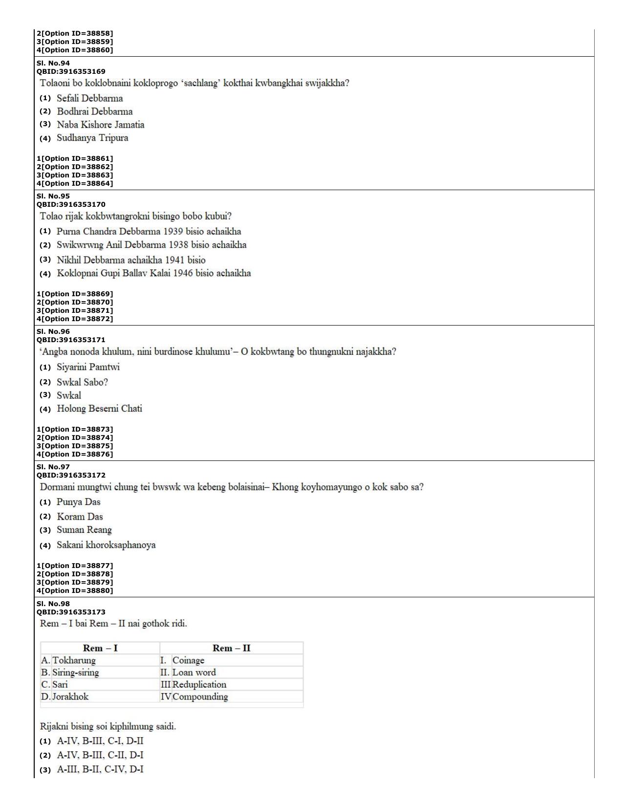 CUET (PG) 2022: PGQP-60 Kokborok (10-09-2022) Question Paper - Page 24