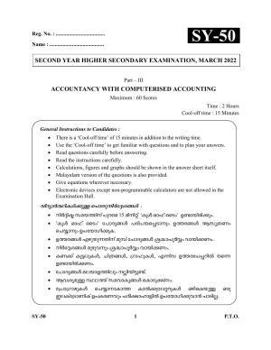 Kerala Plus Two Question Paper 2022 - Accountancy with CA